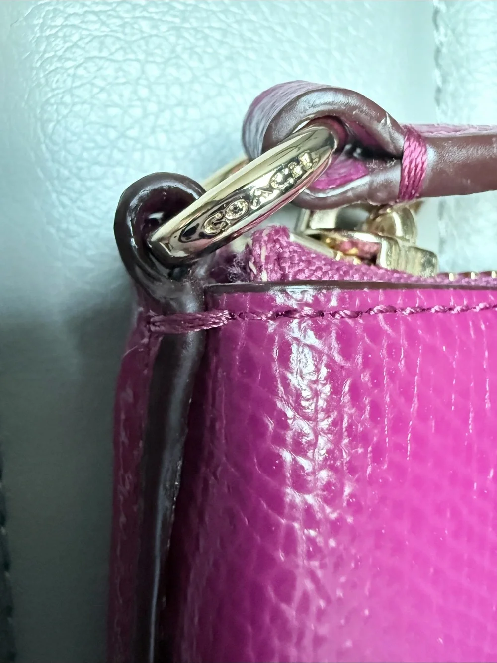 Coach Kit Messenger Bag Purple Leather Crossbody Purse